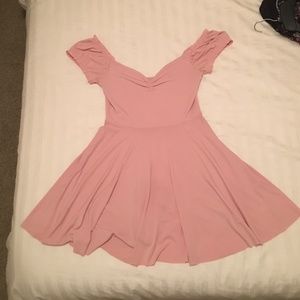 Rose Cinched Off the Shoulder Mini Dress